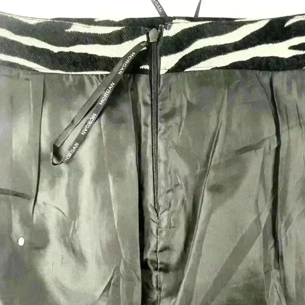 Morgan de Toi Zebra  Mini Skirt, S, Faux Wool Boho Y2K Sexy Goth Festival Style - Picture 14 of 16